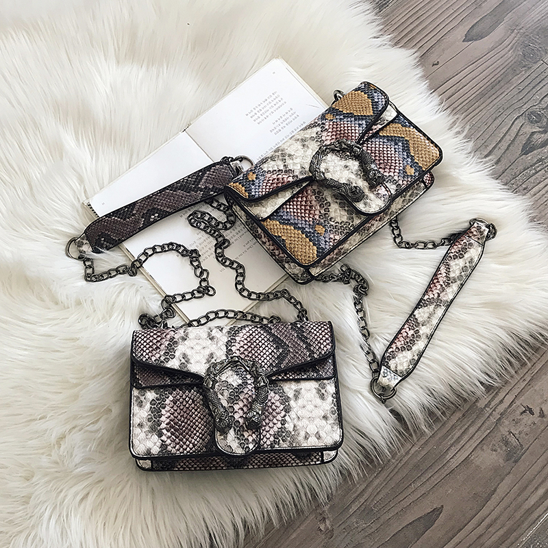 Famous Brand Women Snake Shoulder Bag Luxury Designer Messenger Crossbody Bags For Women