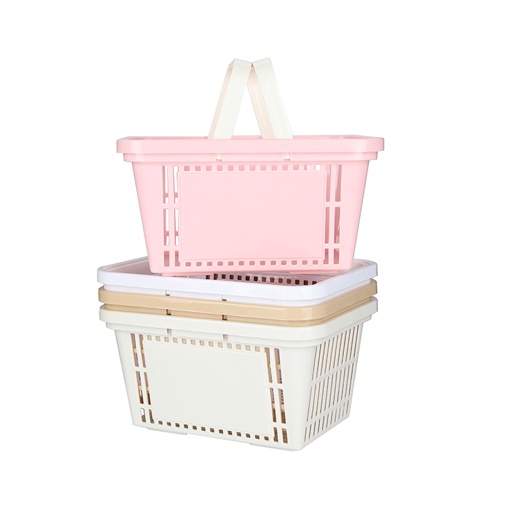 Customizable supermarket plastic shopping basket, multi-purpose personalized PP shopping basket