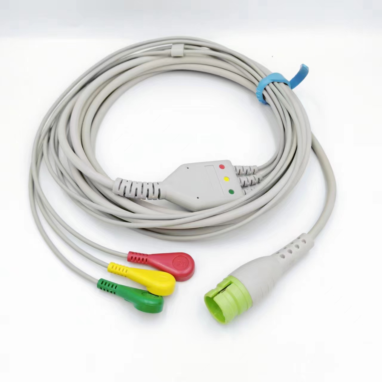 Hot selling ecg cable 13pin one piece 3 lead snap button Compatible Mediana D500