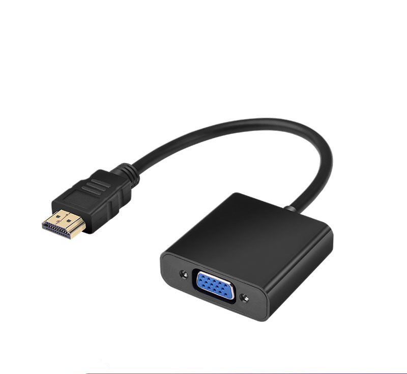 Кабель-преобразователь HDMI в VGA для ПК, аудиоисточник питания, кабель-преобразователь HDMI в VGA, черный комбинированный кабель из ПВХ для ПК и монитора, 0,8