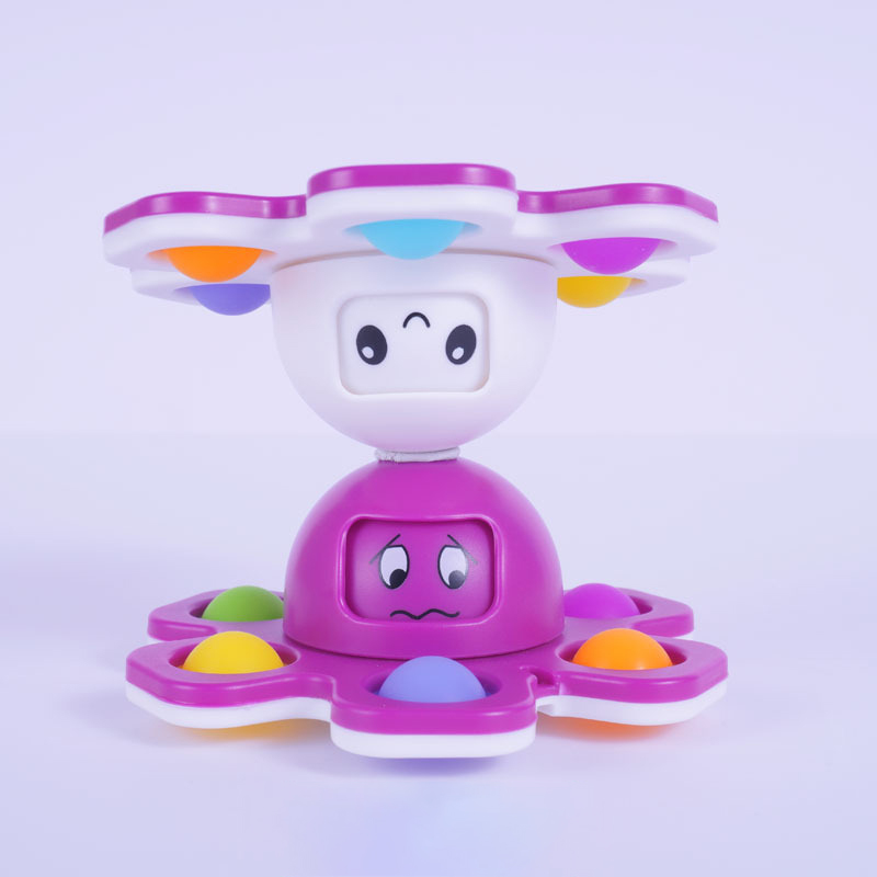 Factory Price silicone Push Popper Simple Mini Reversi Octopus Sensory Bubble Fidget Finger Spinner Toy For Kids and Adults