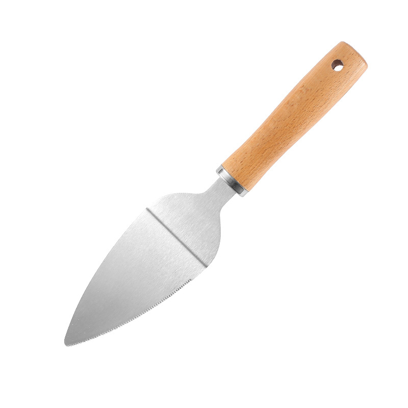 New Product Pack of 4 Turning Peel Pizza 12x14 inch Pizza Cutter Knife Pizza Server With Wood Handle for Easy Storage