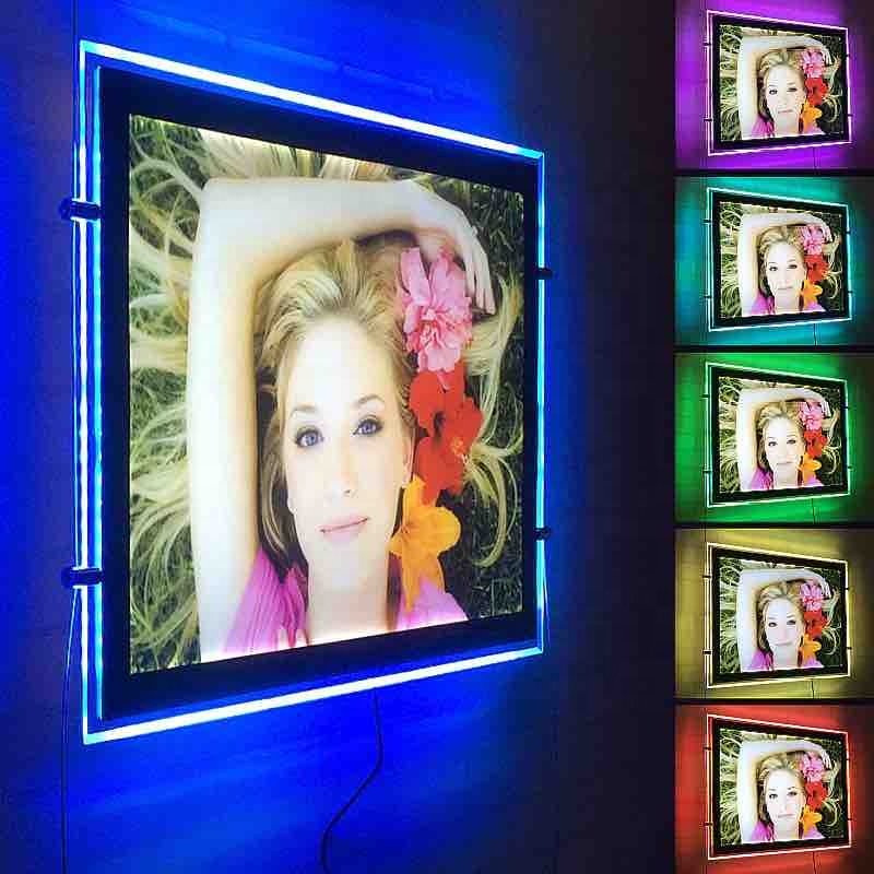 RGB акриловый световой короб светодиодный карманный фотопостер рамка с подсветкой оконный дисплей