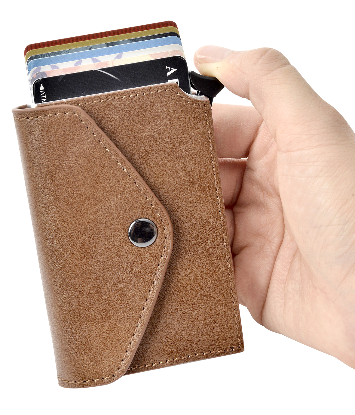 Мужской маленький RFID блокирующий кошелек из натуральной кожи с отделением для кредитных карт