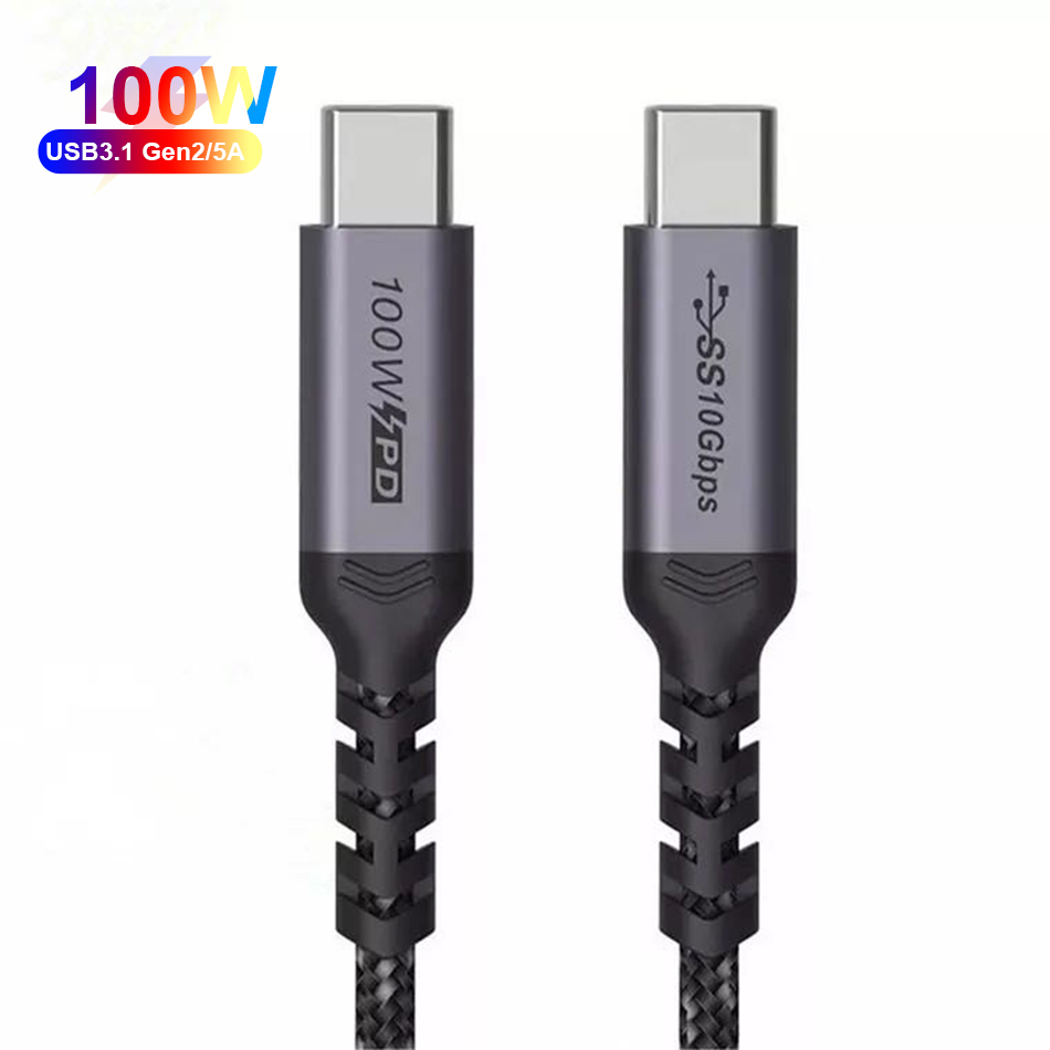 Type C Fast 100W 3.1 4K Cable USB C for Samsung Super Charging PD C to C 10 Gbps Date Cable 5A Charge 60Hz HD Cables