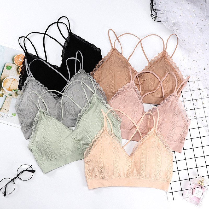 Fashion Beauty Back Wrapped Chest Non-slip Underwear Multicolor Adjusted Strap Padded Bandeau Bra