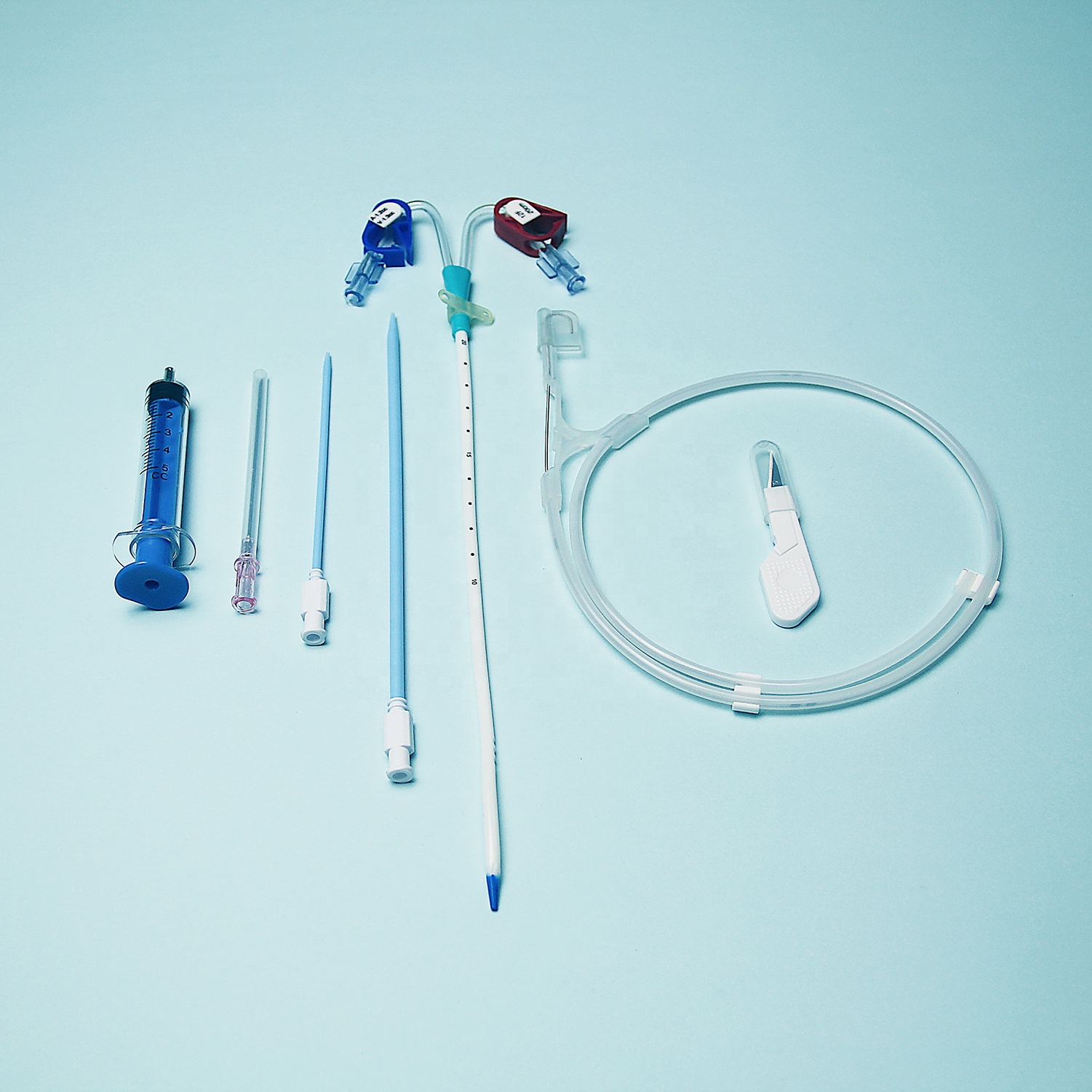 Tianck disposable curved double lumen tube short term hemodialysis catheter other medical consumables