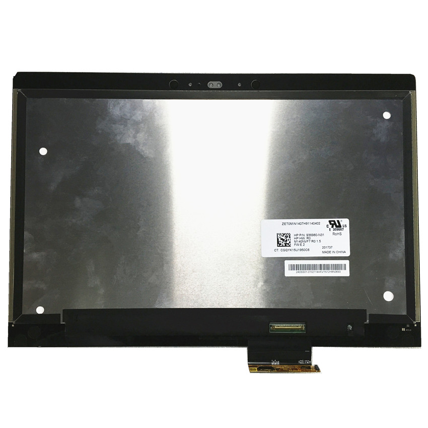 ЖК-экран 14,0 дюйма, сменная панель дисплея M140NVF7 R0 для ноутбука HP EliteBook 1040 G4, ЖК-экран в сборе P/N:936980-N31