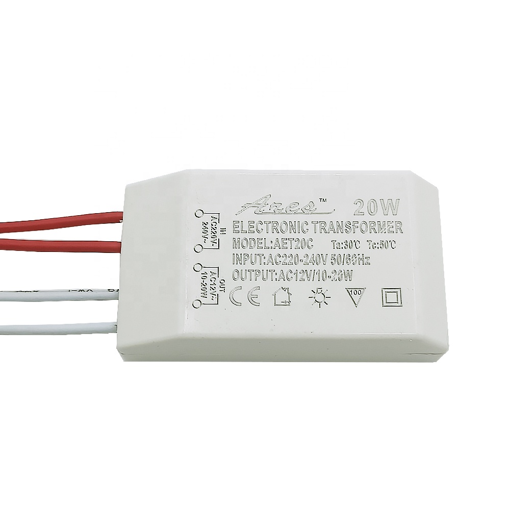220 В Электронный трансформатор 20 Вт AC220V-240V переменного тока 12V блок питания для G4 галогенная с украшением в виде кристаллов прикроватная лампа кварцевая лампа