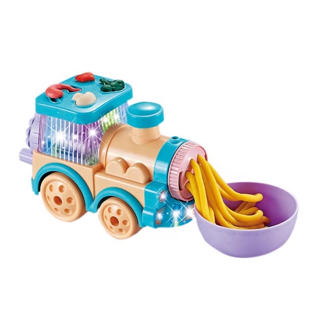 Поезд лапши машина DIY 3D цвет грязи игрушки playdough ИГРУШКИ интересные играть в тесто для детей с музыкой и светом