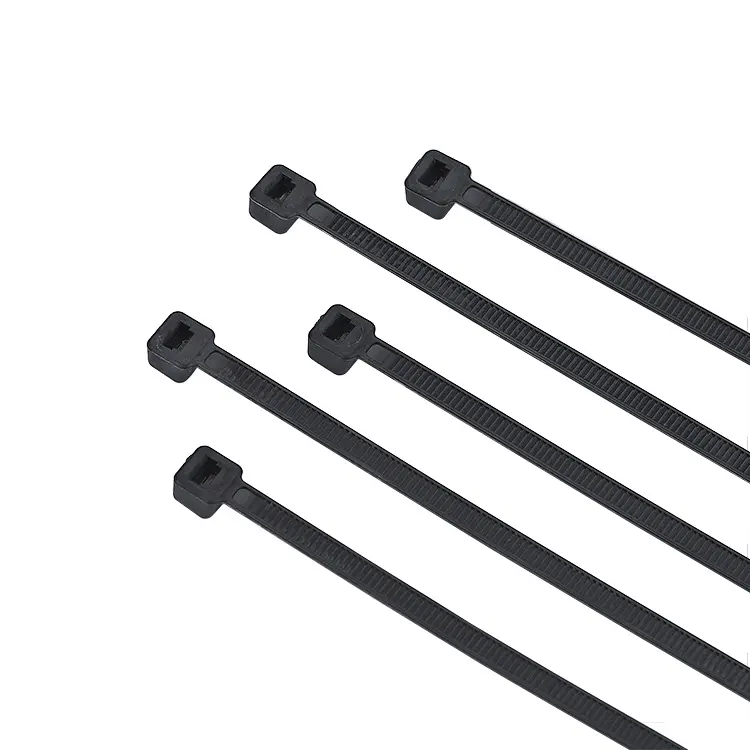 Wenzhou Self-locking Custom Logo Zip Ties Wire Wraps Straps Flexible Elastic Black Plastic Nylon 66 Cable Ties Suppliers