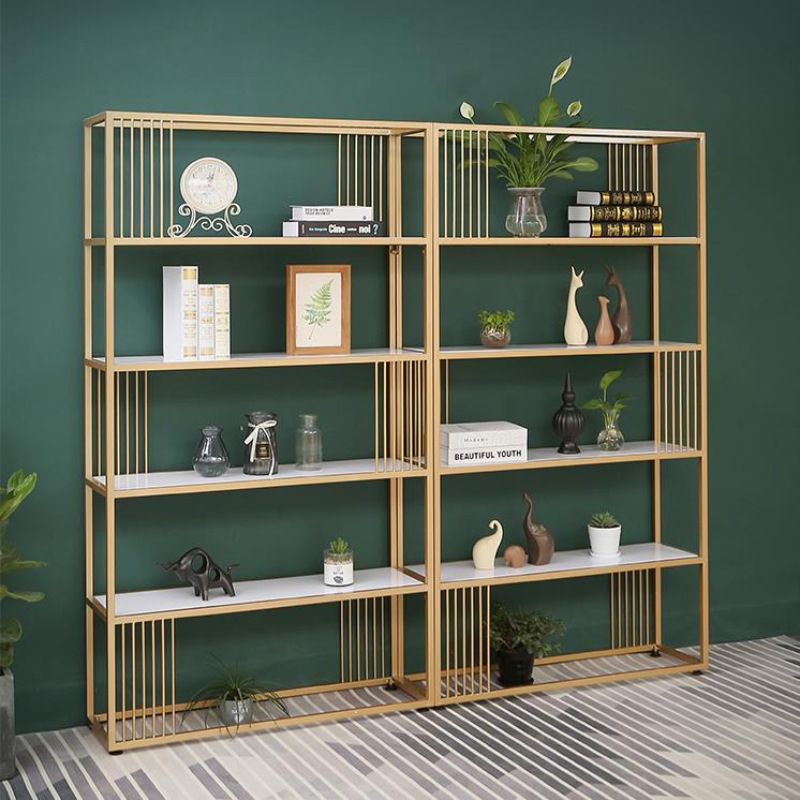 Floor для Ceiling Bookshelf, Multi-слой Display Shelf, Home Living Room Metal Storage Rack, custom Gold Shelf