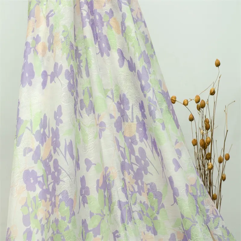 Y5005# Floral Digital fashion pattern Printed tencel lyocell nylon Woven jacquard Fabric Silk Women Dress Fabric wholesale