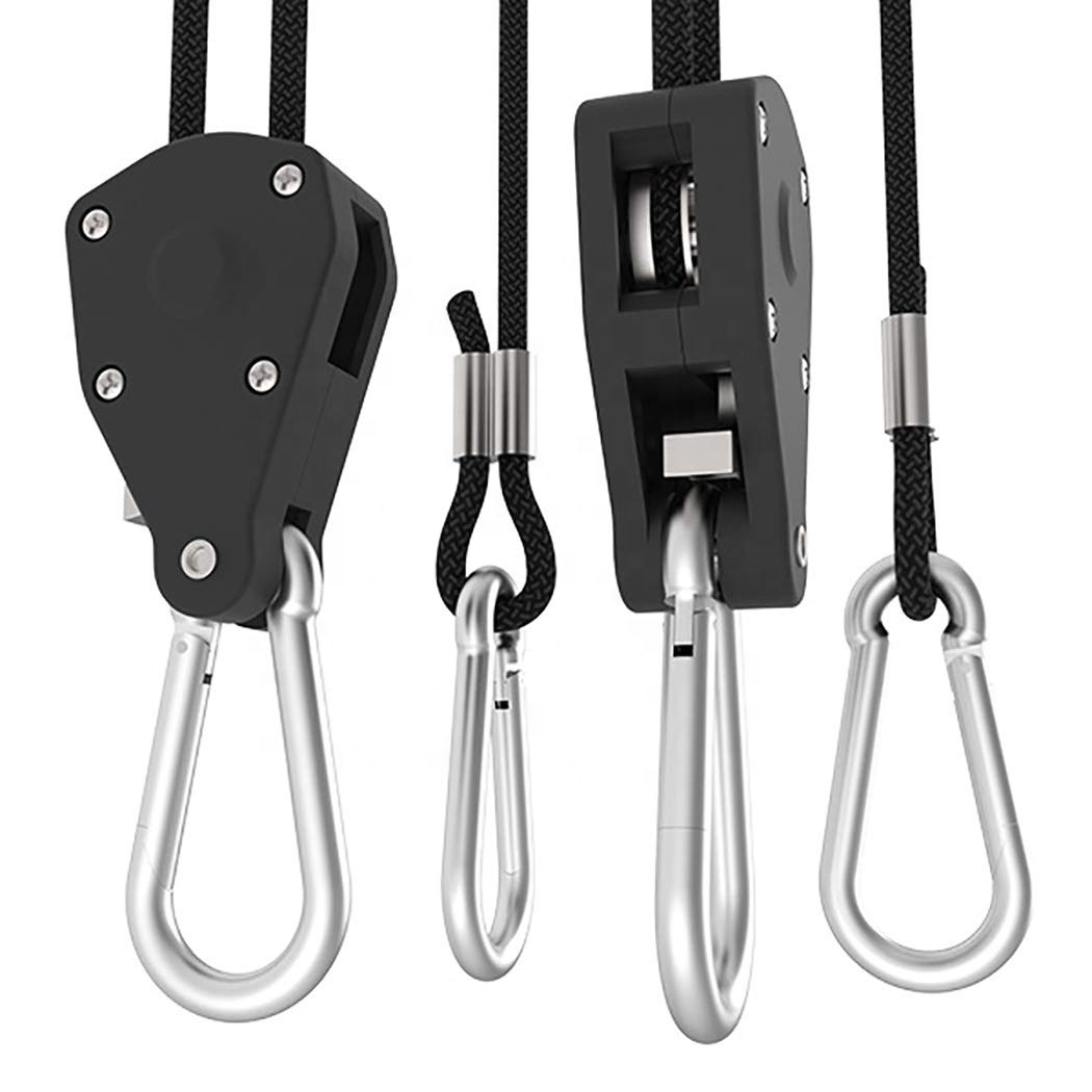 easy rope Adjustable Grow Light Hangers Rope Ratchet Hangers Hook for grow