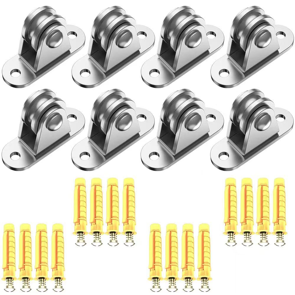 Heavy Duty 304 Stainless Steel Single Pulley Roller 304 Stainless Steel Single Wheel Swivel Lifting Fixed Pulley Hand Tools