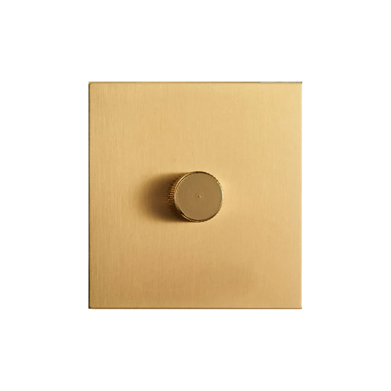 500w Bronzed Socket Brass Switch Stainless Steel Retro Old Brushed Retro Dimmer Switch Light Metal Panel Switch