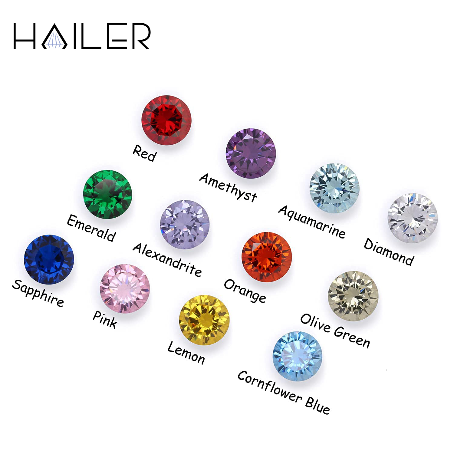 Оптовая продажа с фабрики ювелирных изделий Hailer, 5А, фианиты, 4 мм-10 мм, Круглый бриллиантовый вырез, свободный фианит