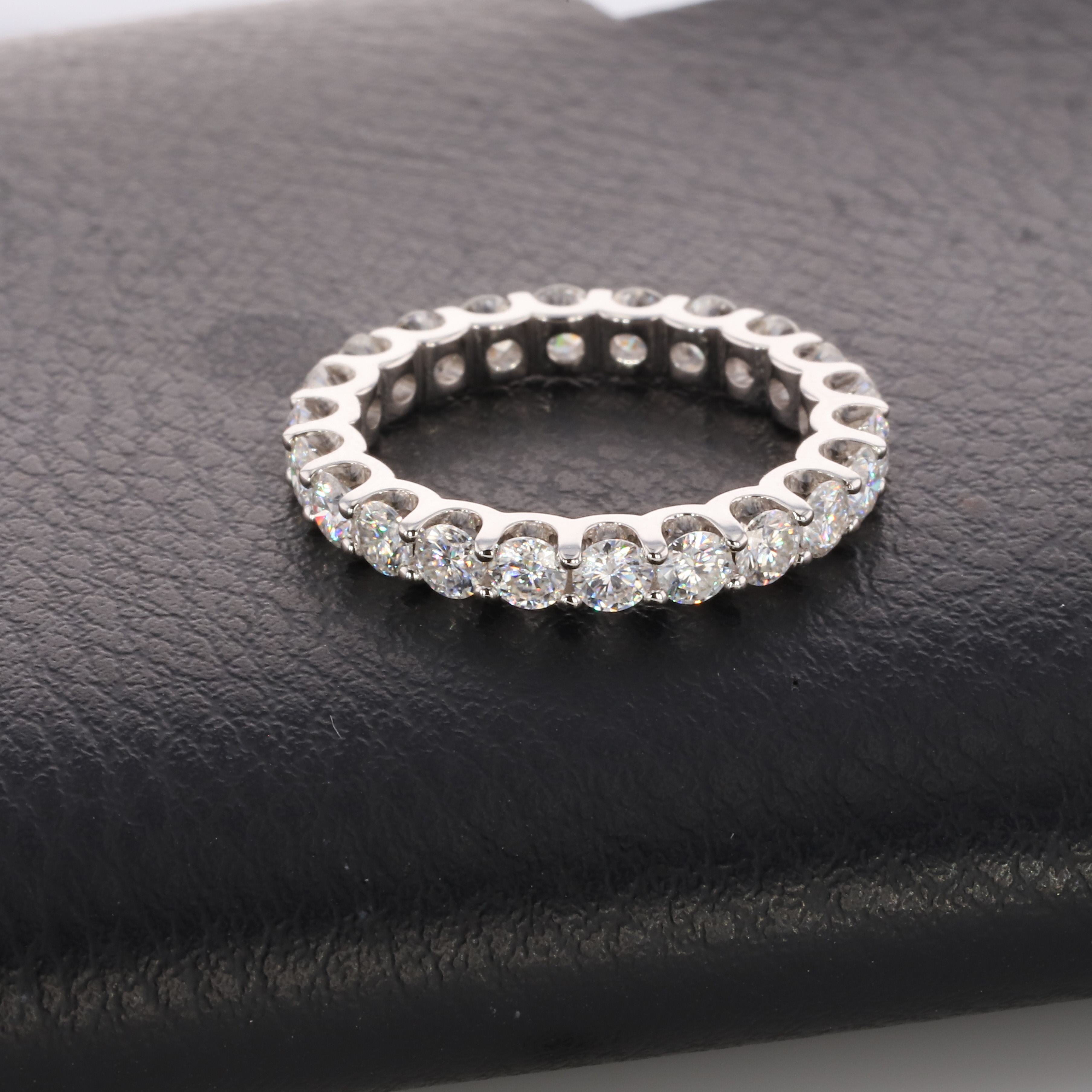 Платина 18k 14k белое золото moissanite АЛМАЗНОЕ КОЛЬЦО с 3 мм DEF круглой формы moissanite