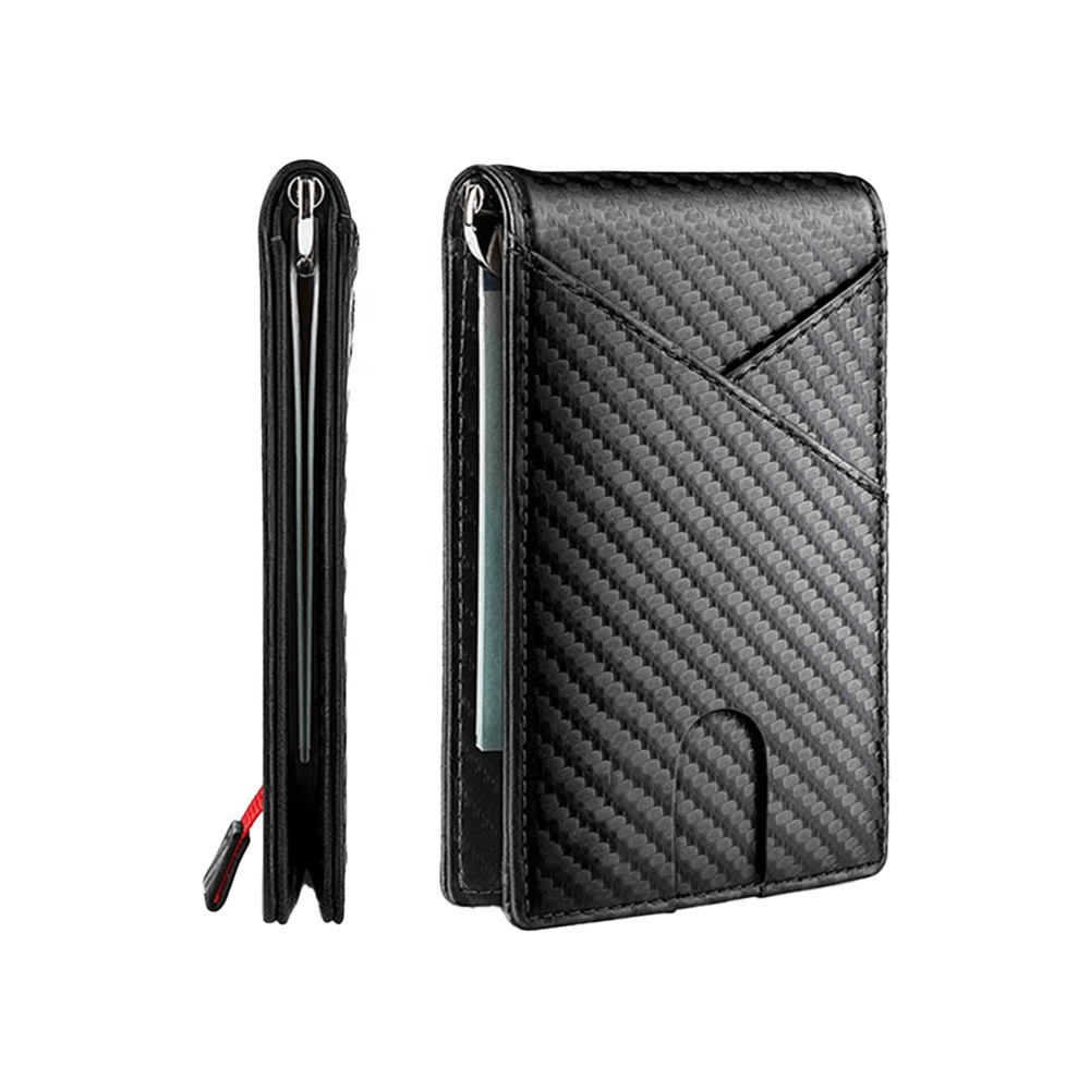 Mens Slim Wallet with Money Clip RFID Blocking Bifold Credit Card Holder with Gift Box Minimalist Business Ultra-thin Wallet