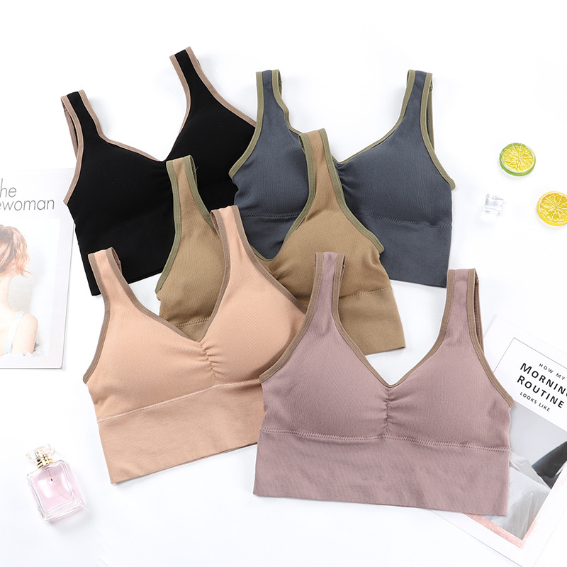 U Back Chest Sports High Quality Seamless Bratube Top Wrapped Chest Girl Lady Vest Seamless Bra