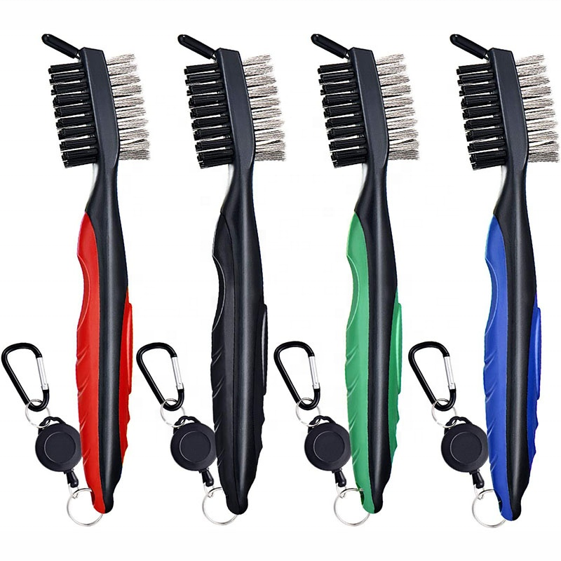 Wholesale Popular Golf Brush And Groove Cleaner With Cap Cleaning Blue Color For Wedge Irons Shoe Improve Can Hook to Golf Bag