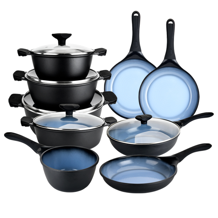 12 Cooking Dessini Duty Granite Heavy Korea Marble Neoflam Non Non-Stick Pink Pot Stainless Steel Stick Utensils Cookware Sets