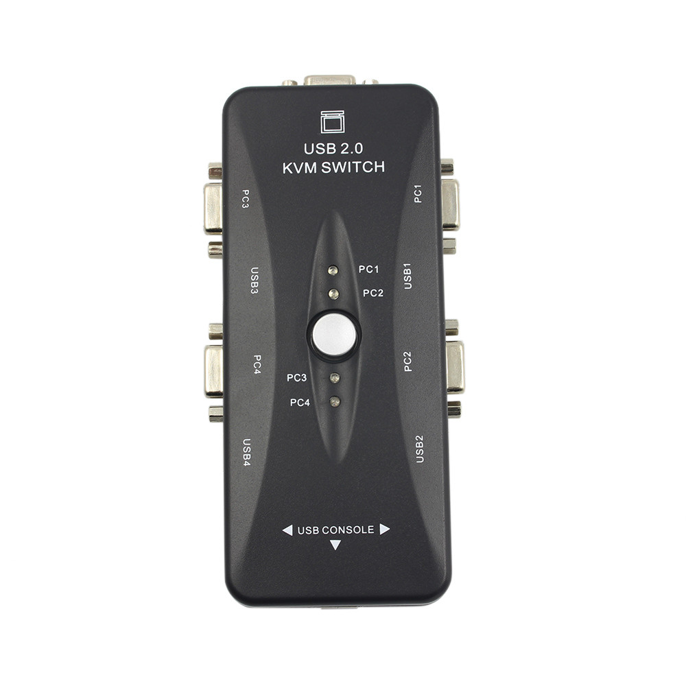 Новинка 4 порта USB 2,0 KVM переключатель мышь/клавиатура/VGA видео 200 МГц 1920x1440 высокоскоростные аксессуары для ноутбуков usb разветвитель порт