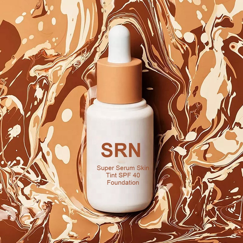 Private Label Beauty Face Three In One Super Glow Serum SPF 40 Sunscreen Tinted Color Foundation Serum