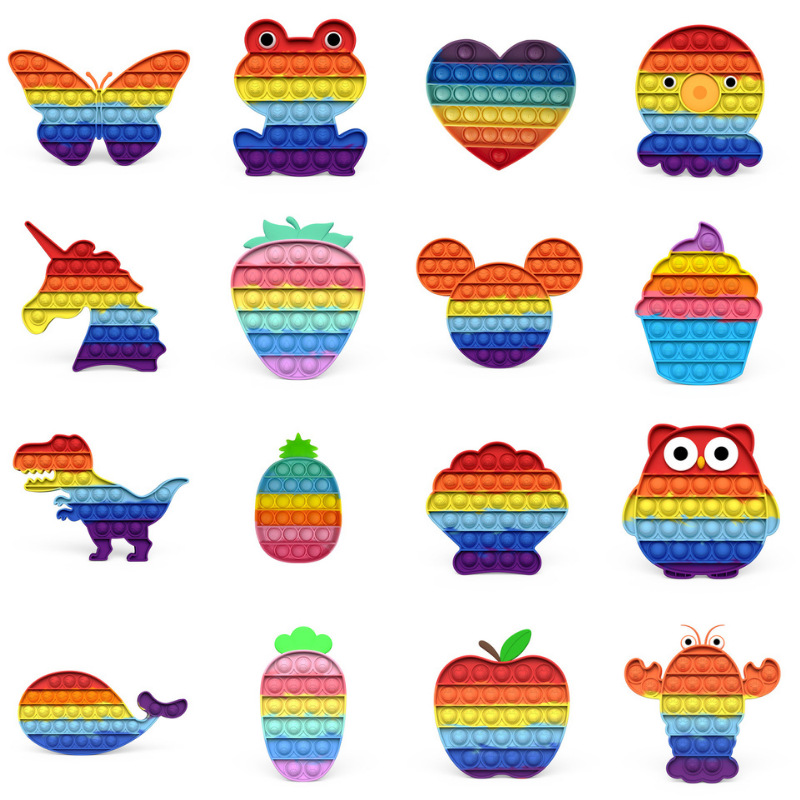 2021 wholesale Fidget Toys pop toys relieves Stress and Anxiety Silicone animals packs for kids learning children educational