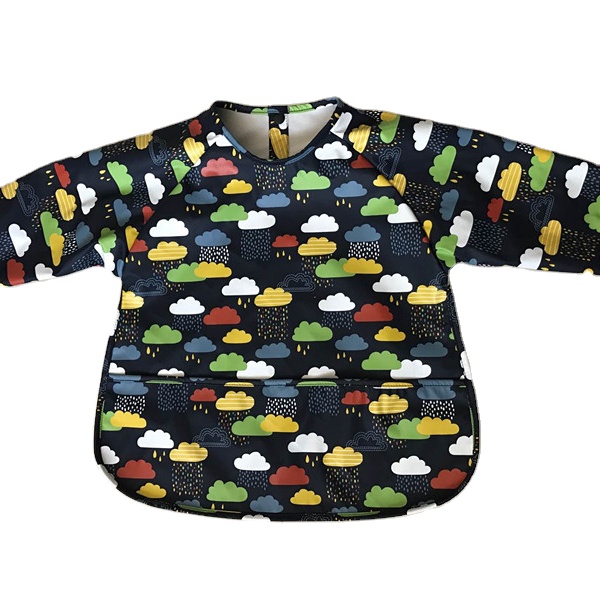 recycled sleeved pu bib for baby