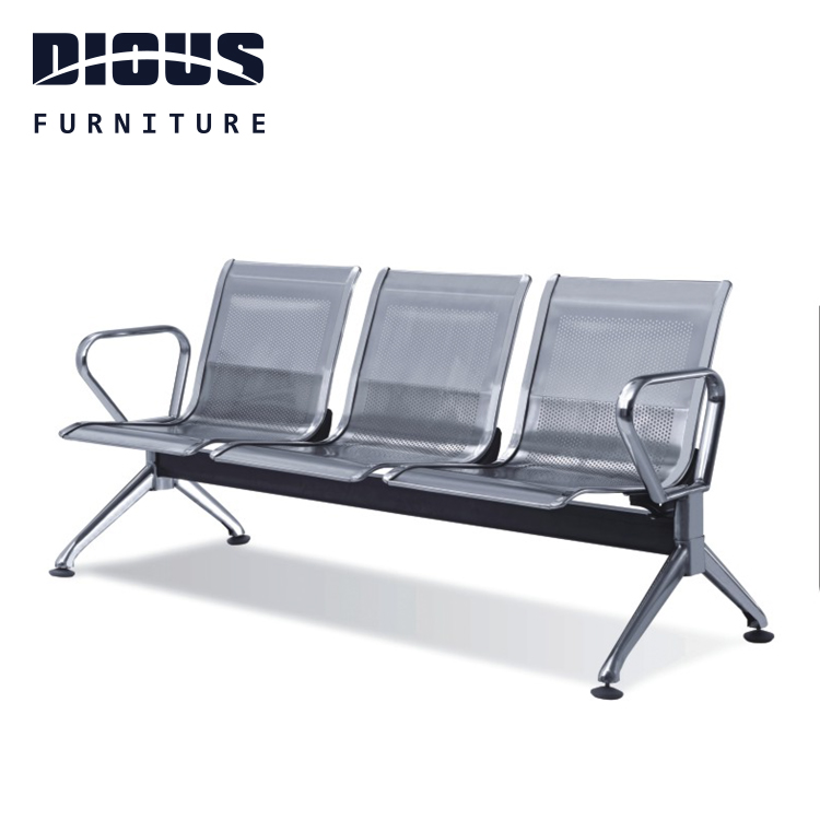 Dious Factory price popular style stainless steel Airport Waiting Chairs 3 seater waiting room chair