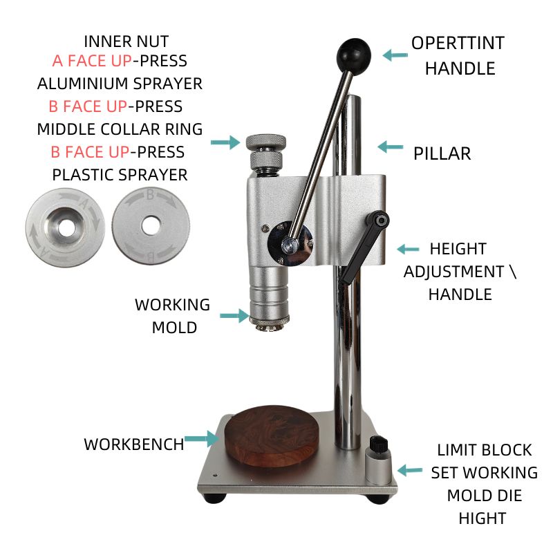 Factory in stock wholesale price manual crimping and capping tool machine for perfume bottle, perfume sprayer crimping tool