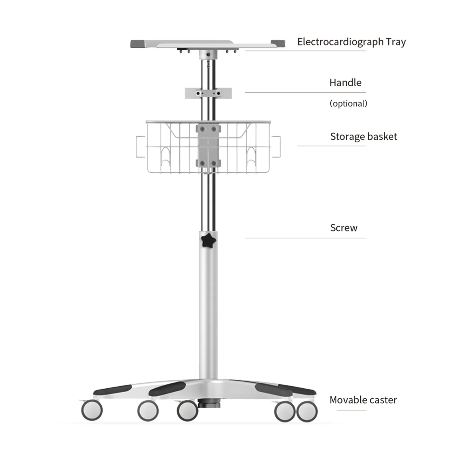 CONTEC Mobile Trolley Vertical Support Bracket Stand Electrocardiograph Vertical Stand
