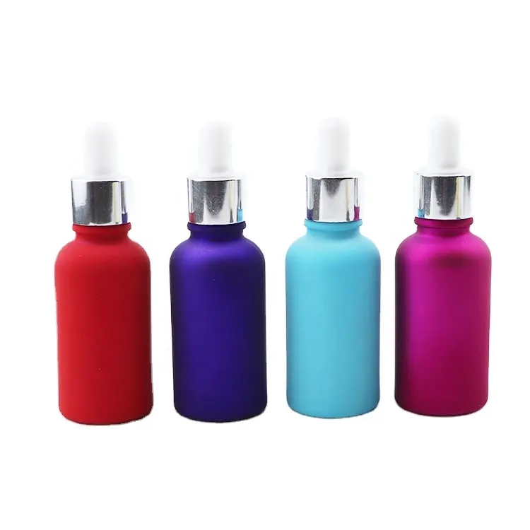 1 oz 2oz 4oz color glass dropper bottles for oil in stock tincture oil packing bottle with gold and silver lid