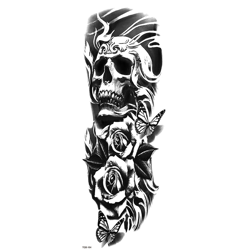 Wholesale Black Full Arm Temporary Tattoo Sticker Other Body Art Hand Tattoo Waterproof Fashion Tattoo Stickers