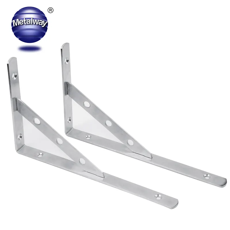 Heavy Duty Stainless Steel Welding/Removable Right Angle Bracket Wall Mounted triangle Support L Shape Brackets for Table Bench