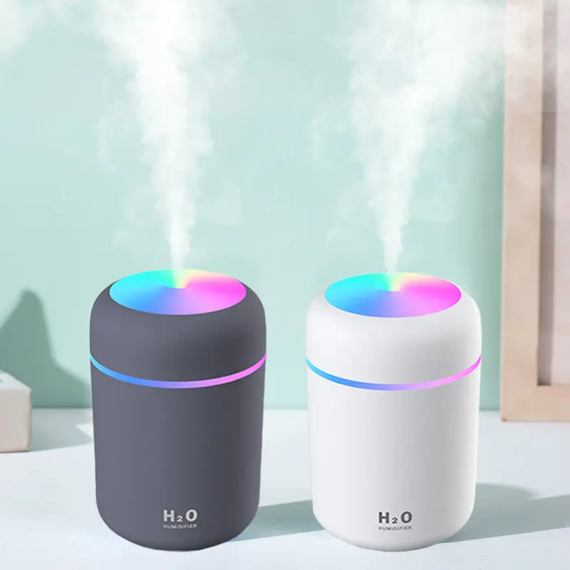 2021 Hot Selling USB Powered Colorful LED Night Light Powerful Mist Portable Mini Air Humidifier for Car Office Desktop Use