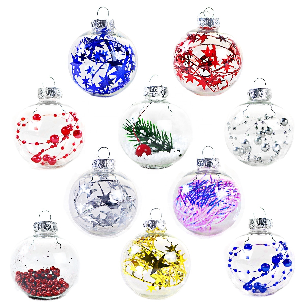 Christmas Clear Plastic Fillable Ornaments DIY Bath Mold Acrylic Clear Plastic Ornaments Balls Fillable Wedding Party Decor