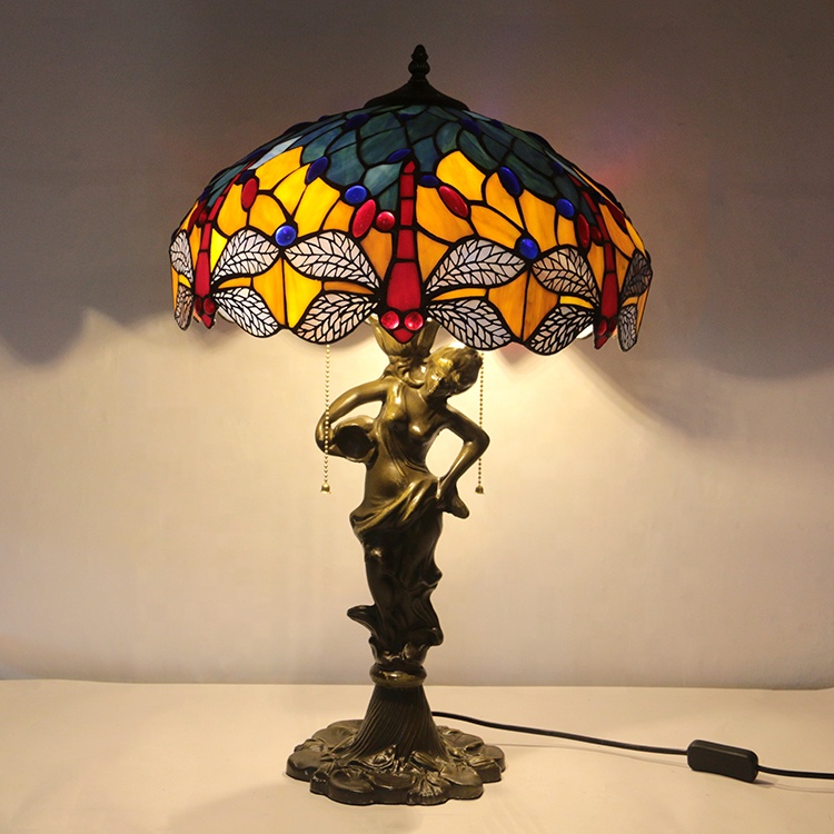 LongHuiJing 12Inch Sunflower Stained Glass Lampshade Tiffany Style Light Semi Flush Mount Ceiling Lamp With Bowl Shade
