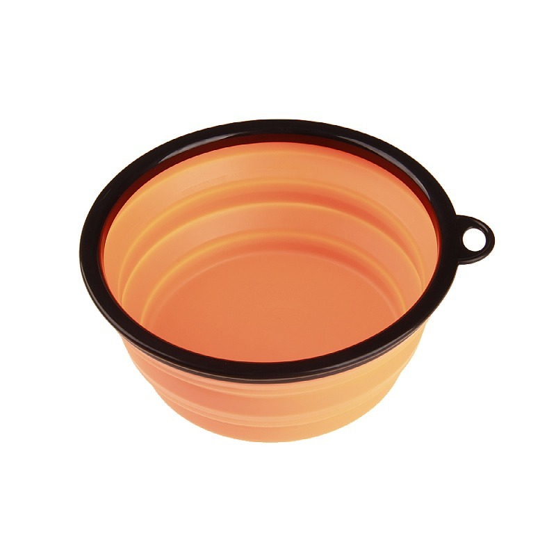2021 New Arrival Pet Travel Silicone Gel Cat Bowls Foldable Food Water Portable Collapsible Dog Single Ear Folding Bowl
