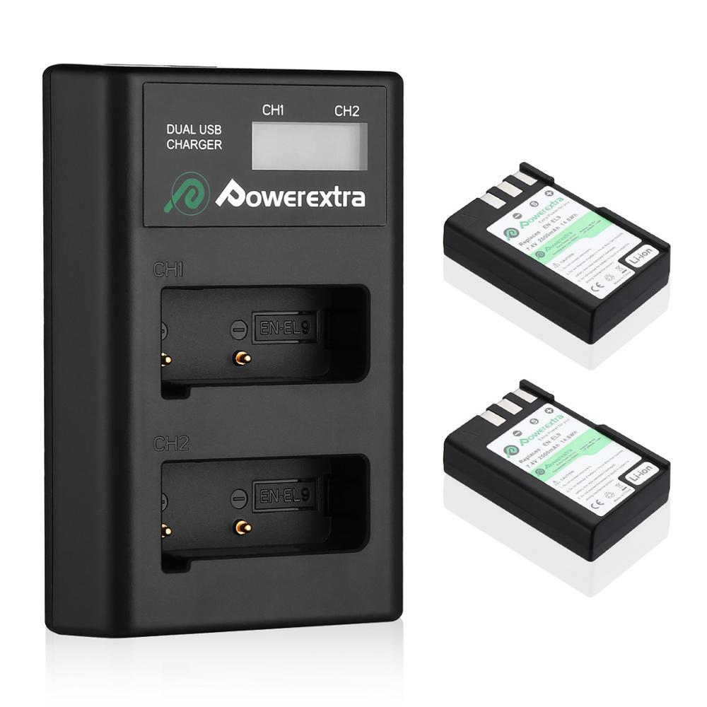 Powerextra перезаряжаемый литий-ионный аккумулятор en-el9 enel9 7,4 V Аккумулятор для nikon d40 d40x d60 d3000 d5000