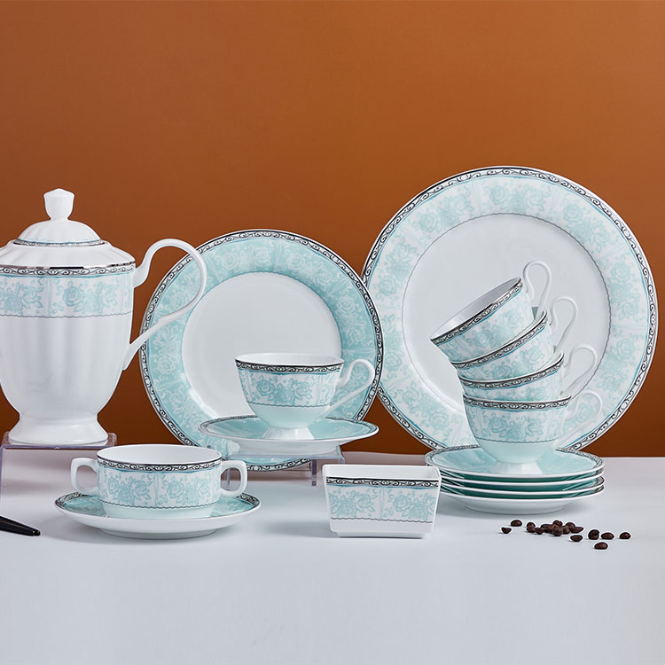 High End Royal Dinnerware Sets Luxury Dishes Plates Ceramic Tableware Pratos For Busines Reception Bone China Plate