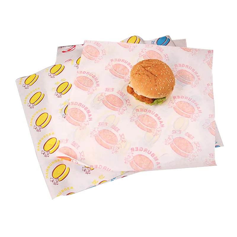custom printed sandwich grease proof packaging food hamburger wrapping paper