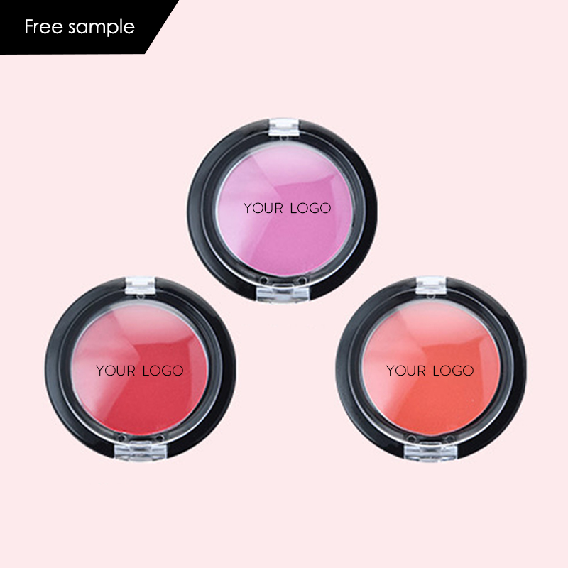 CC4258 OEM Wholesale Cardboard Blush single Makeup Shimmerblush packaging With Mirror Blusher Vegan Cosmetic custom logo blush