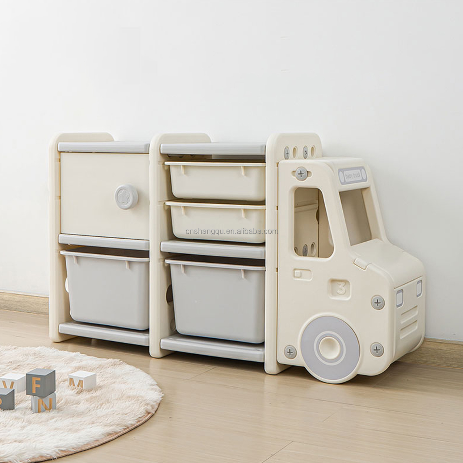 2024 new Home baby Furniture with bin toy car storage truck cabinet kids toy storage organizer and shelf