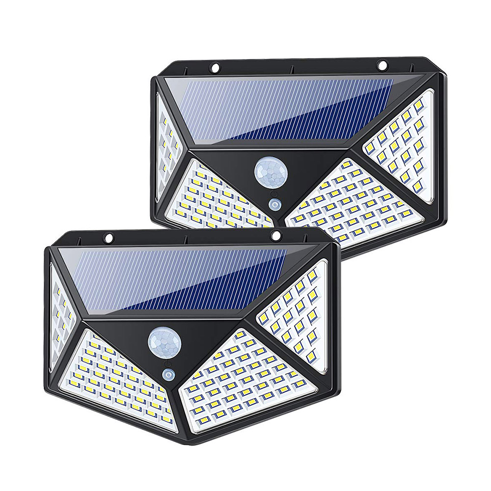 1000lm четырехстороннее освещение Солнечный сад Light100 LED движения сенсор настенный светильник для на открытом воздухе