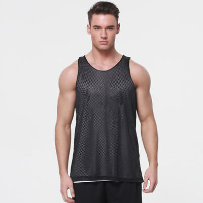Wholesale fast delivery mesh fabric sports wear soft fleeling quick dry sleeveless men reversible basketball jerseys