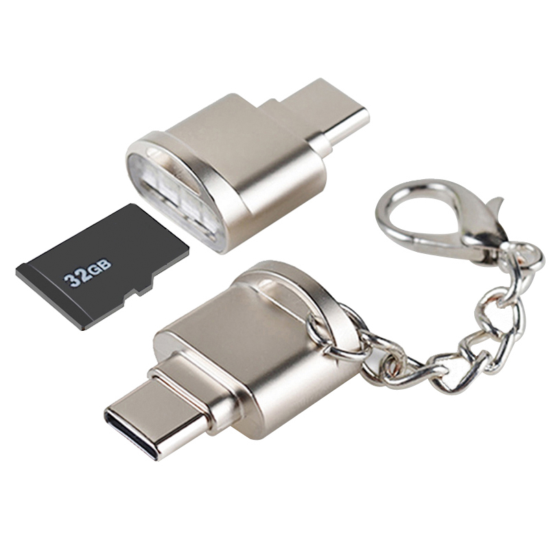 Картридер портативный из цинкового сплава, micro SD TF OTG usb type c