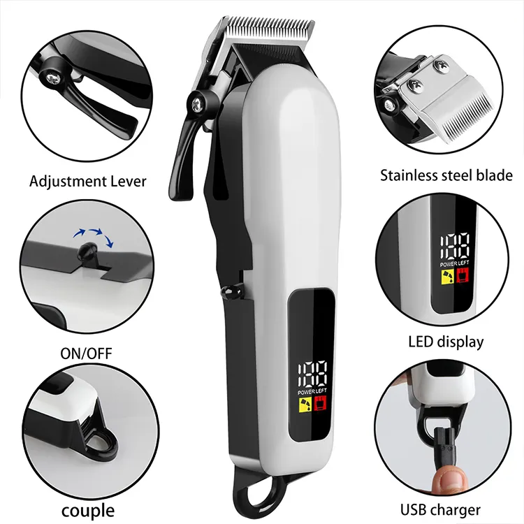 High Quality Portable Hair Trimmer Waterproof Rechargeable Electric Clippers Man Hair Cutting Trimmers