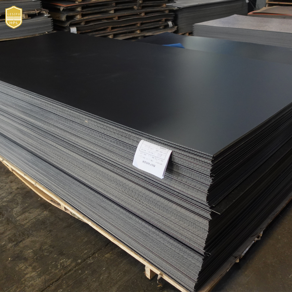 Lesifu interior laminate fireproof and waterpoof formica black hpl pressure laminate sheet